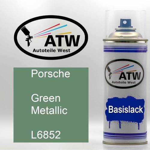 Porsche, Green Metallic, L6852: 400ml Sprühdose, von ATW Autoteile West.